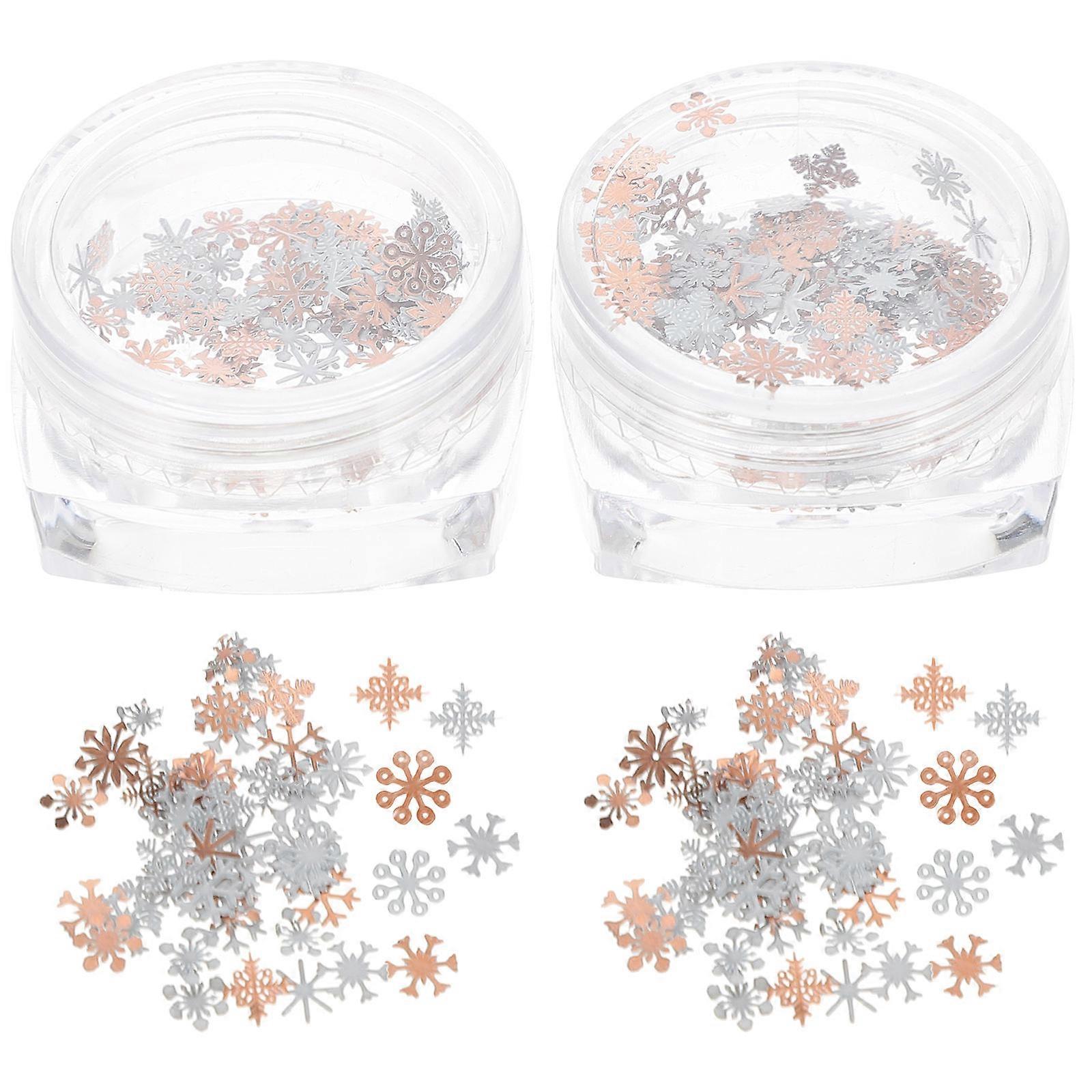 Glitter for Nail Snowflake Nail Sequins Christmas Diy Projects Assorted Color Nail Decoration 2boxes