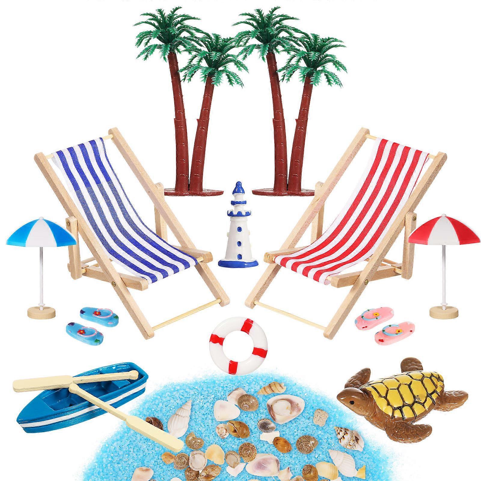 Micro Beach Scene Decor Miniature House Accessories Summer Props for Creative Micro Landscape Layouts Diy Miniature Projects