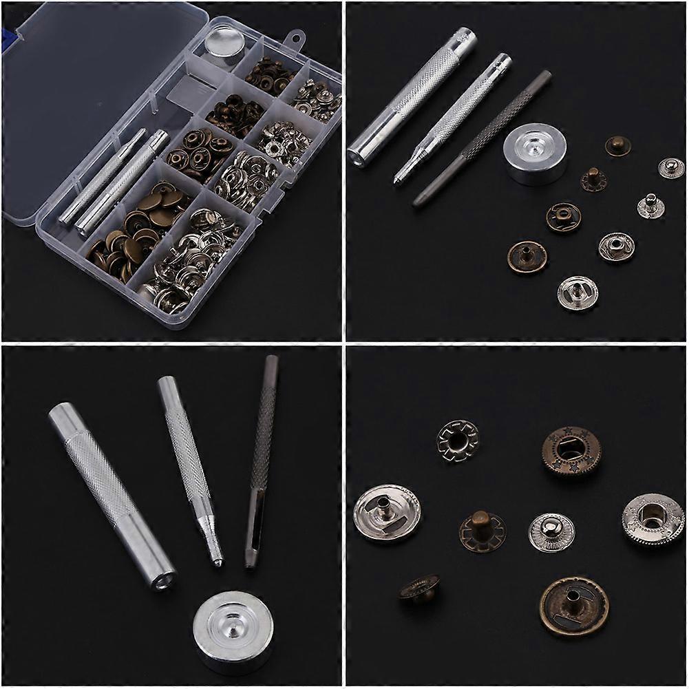 50 Sets 831#15mm Copper Snap Buttons with Setting Tool for Leather