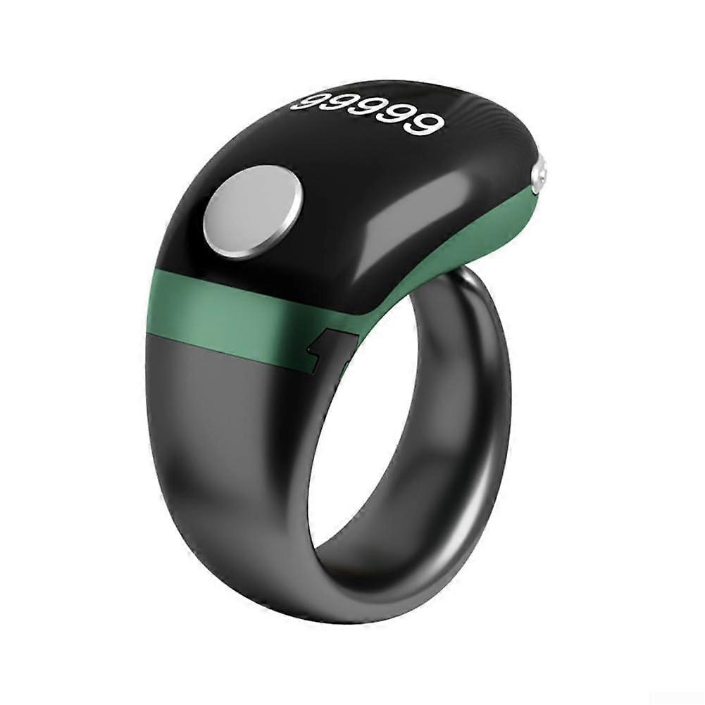 Electronic Smart Counting Ring with Bright Display Self Locking for Peace of Mind (Green)