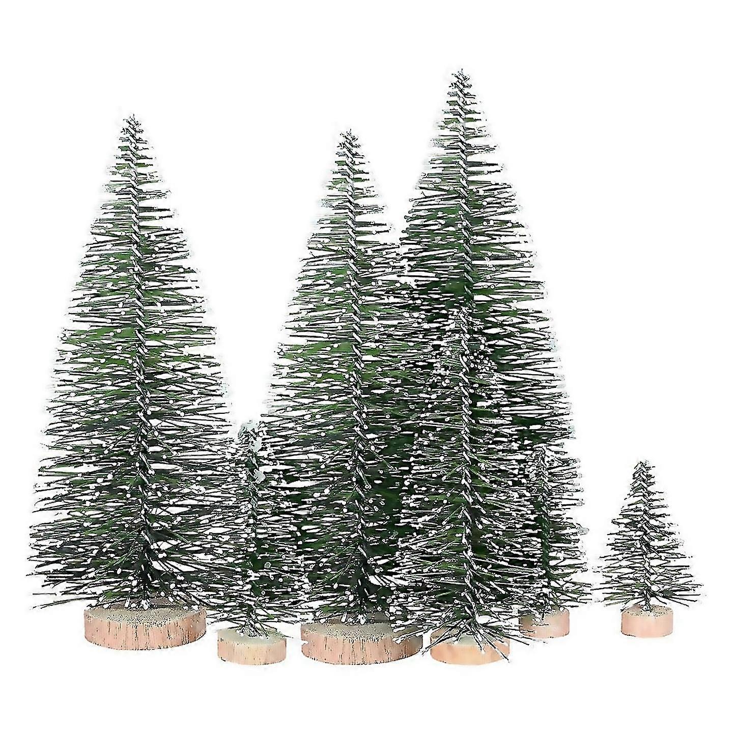 For 25pcs Miniature Artificial Christmas Trees 5 Sizeswith Wooden