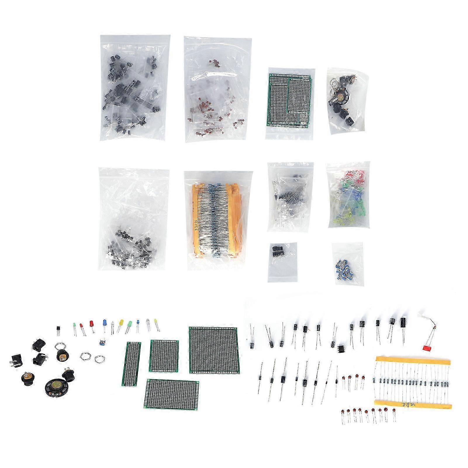 Kit de componentes electrónicos PCB LED Diodo electrolítico Condensador Resistencia Juego de transistores para R3