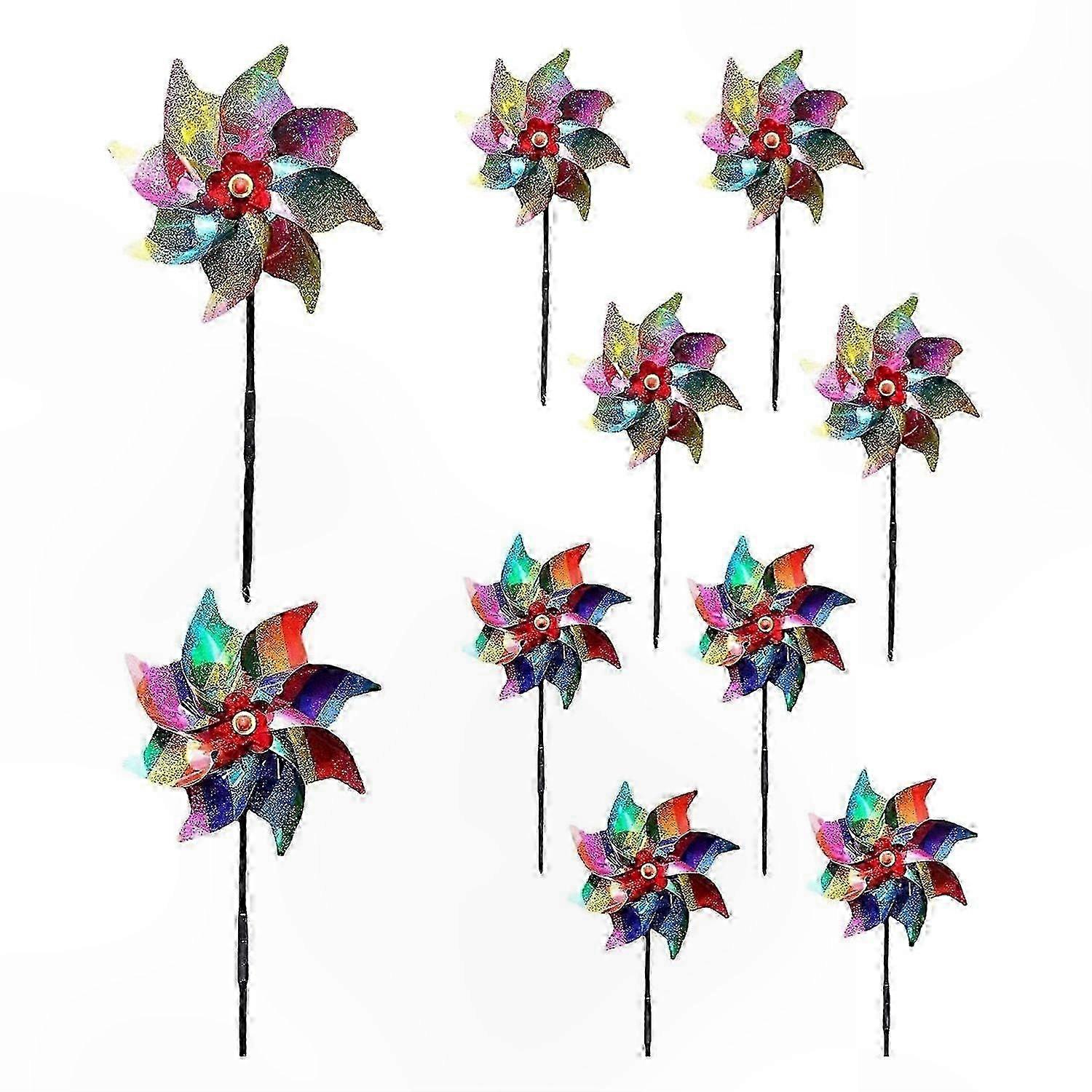 10-Pack Reflective Windmill Bird Deterrents, High Visibility Scare Device for Effective Bird Control