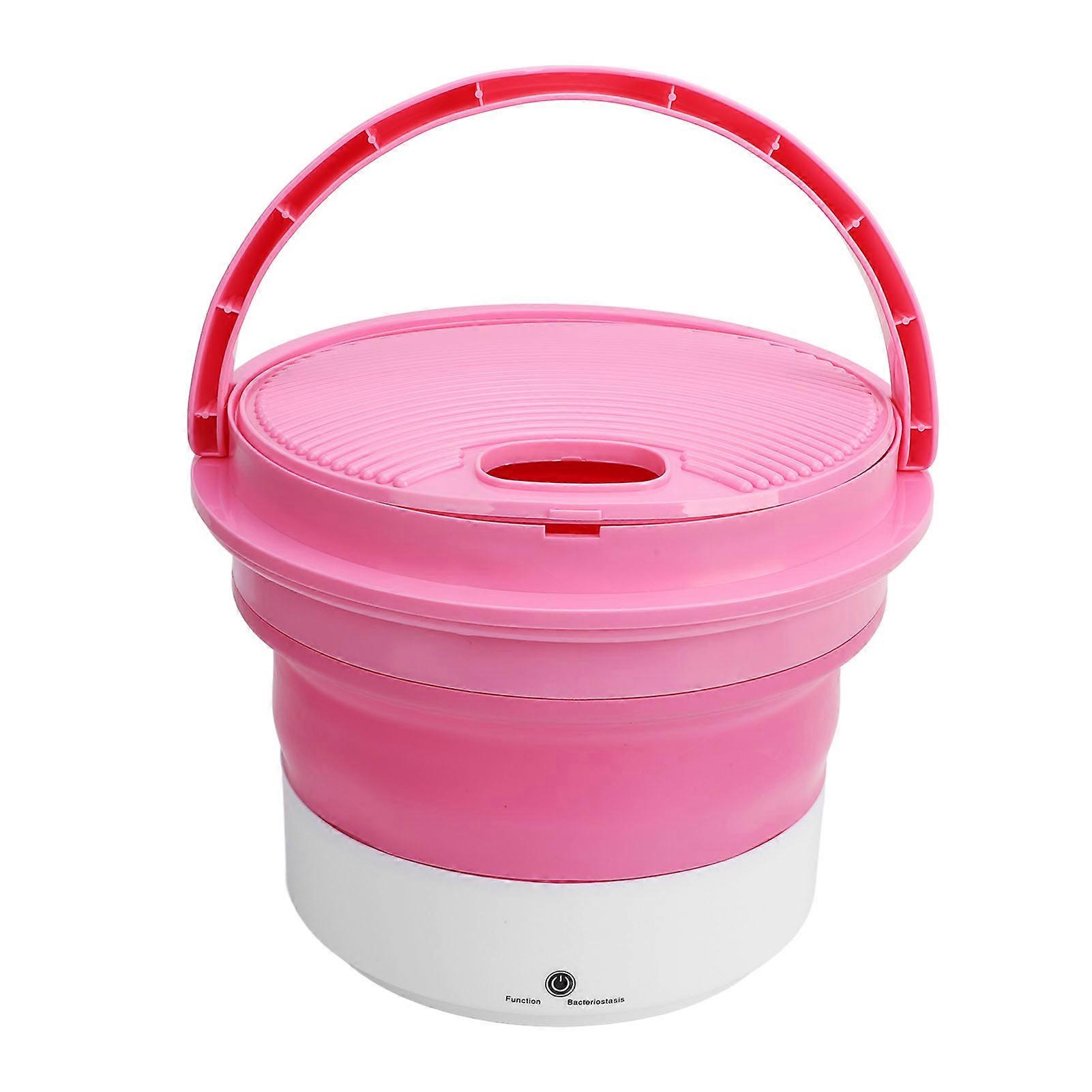Foldable Silicone Washing Machine Portable Small Laundry Washer Roseate