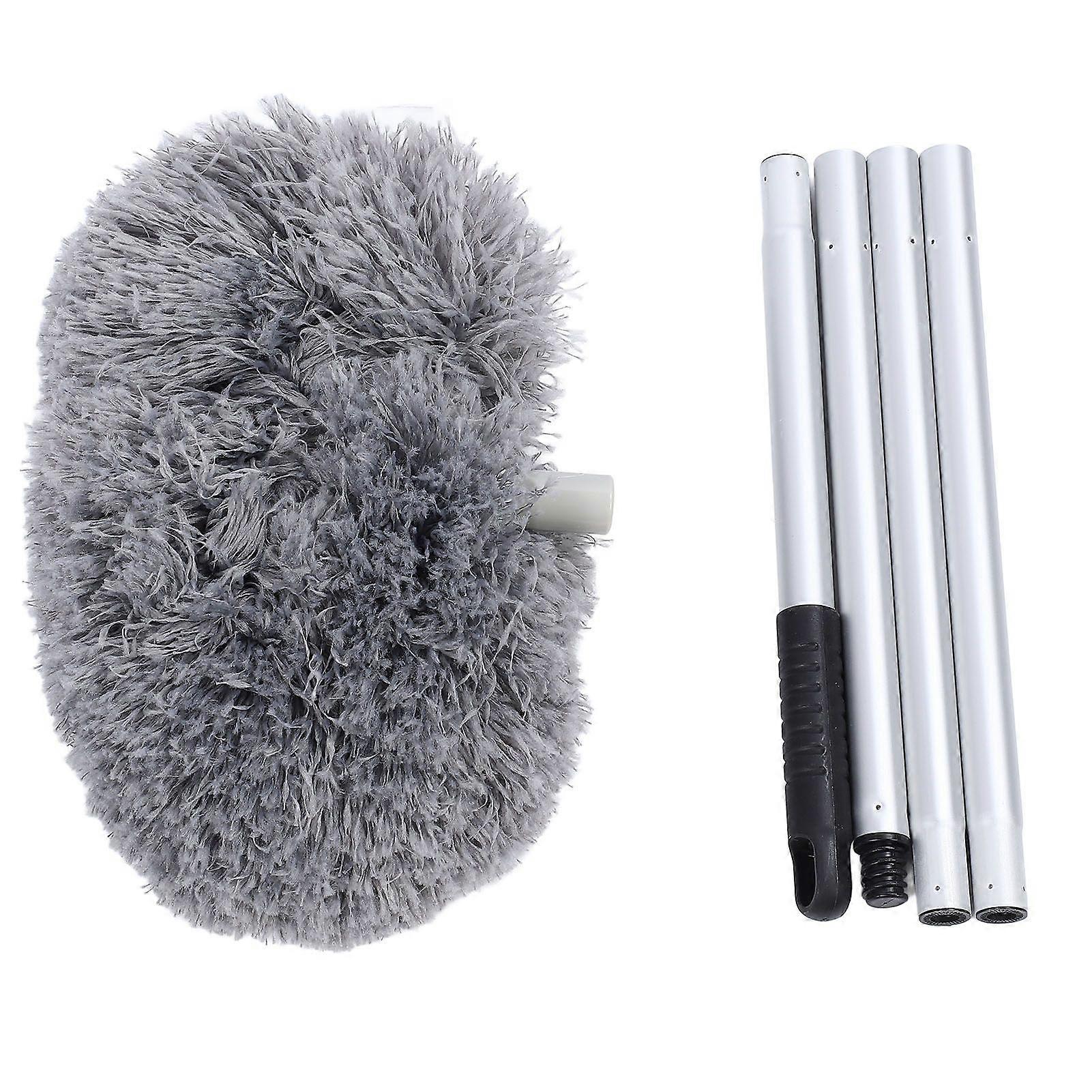 Extra Long Round Duster 360 Degree Rotation Multifunctional Washable Ceiling Fan Duster 140cm Dust Removal Tool for High Ceilings Furniture Gray