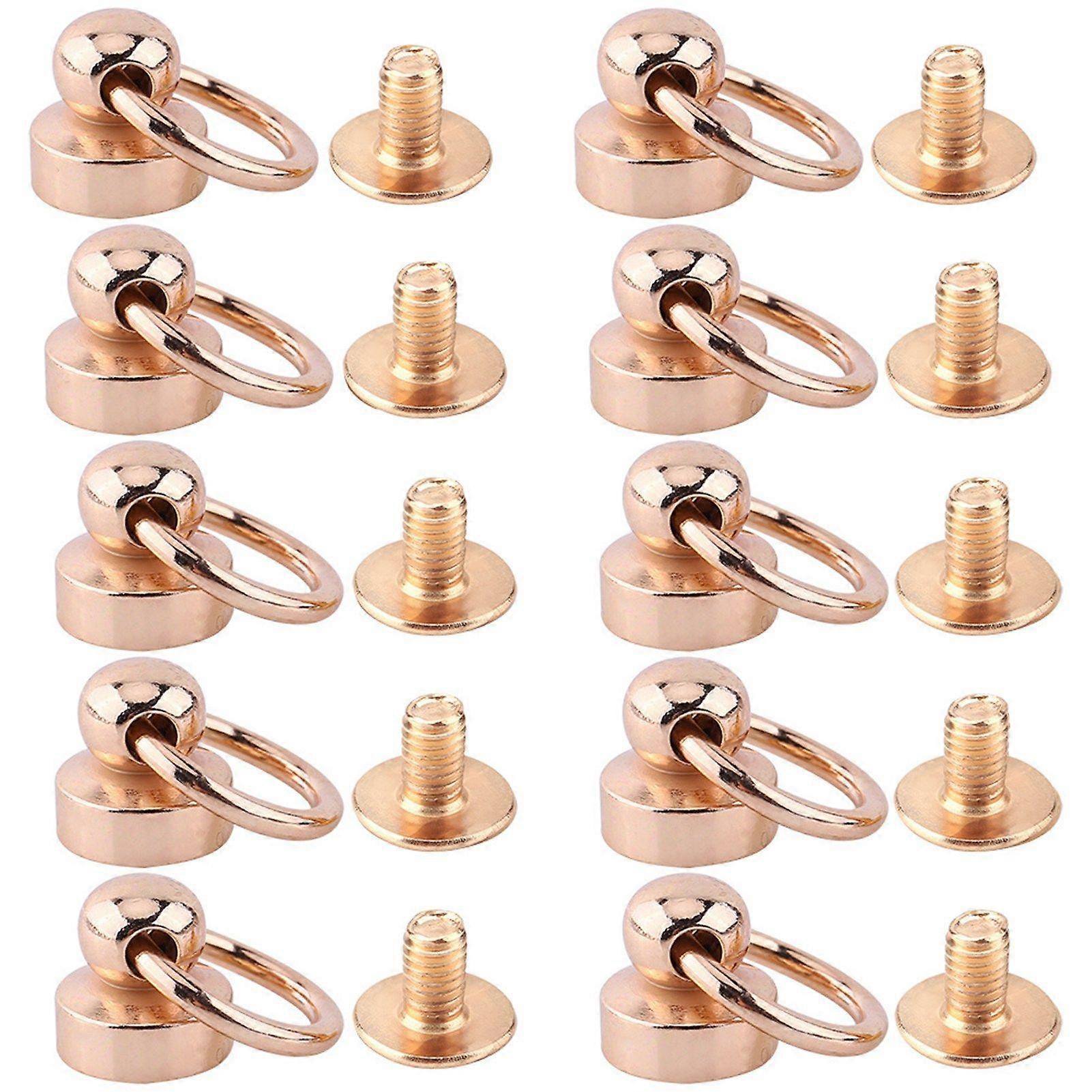 10pcs Brass Rivet Studs Screw Back Round Head Ring Leathercraft Accessary