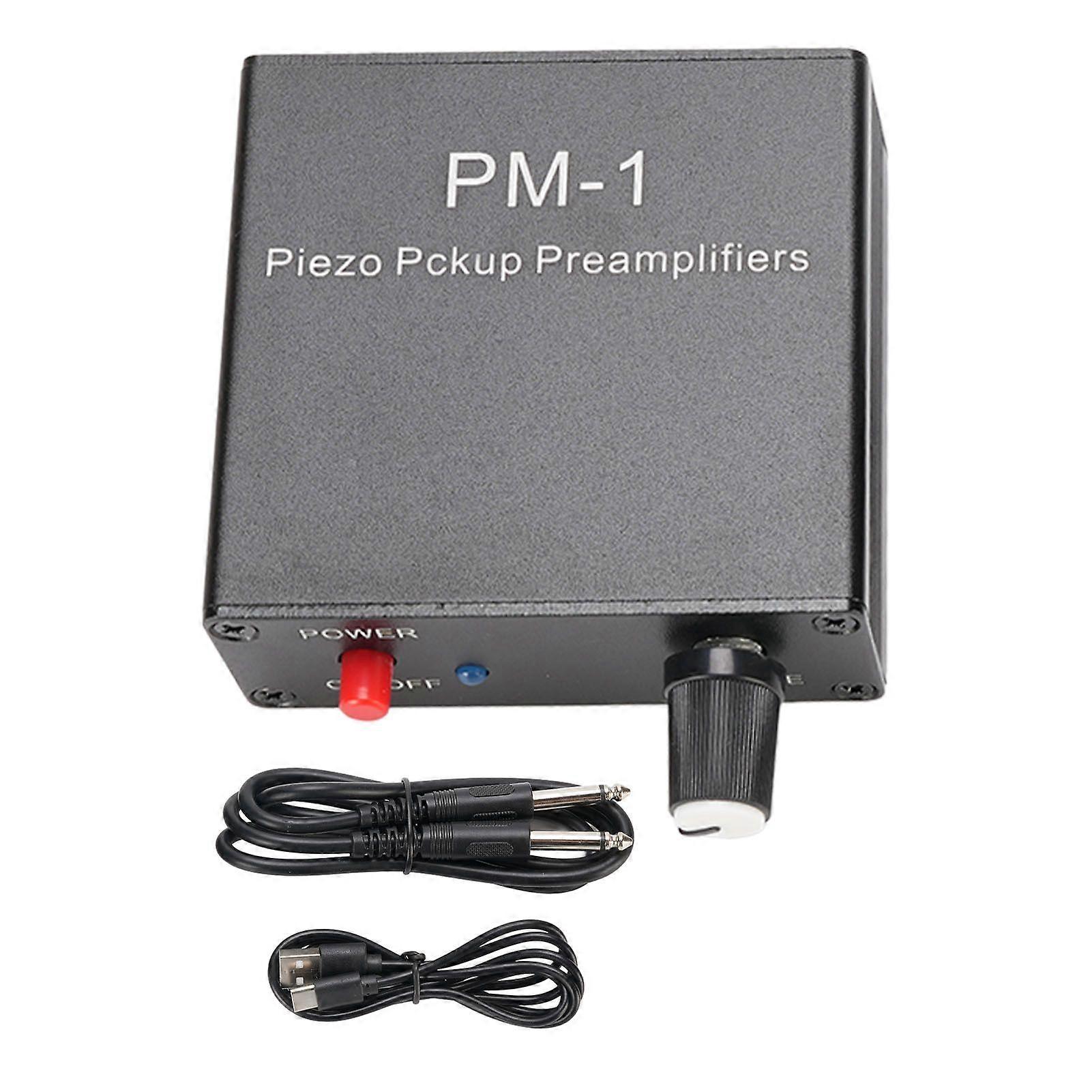 Piezo Pickup Preamp Amplifier Compact Surface Mount Rechargeable Guitar Pickup Preamp with Low Frequency Limit for String Instrument
