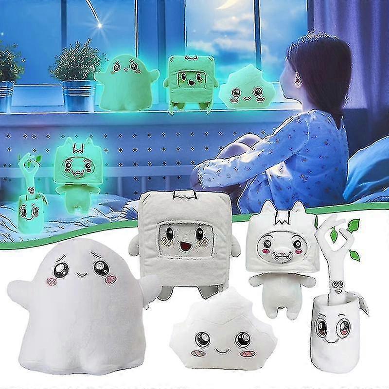 Lankybox Glow In The Dark Plush Foxy Boxy Ghosty Lanky Box Removabl...