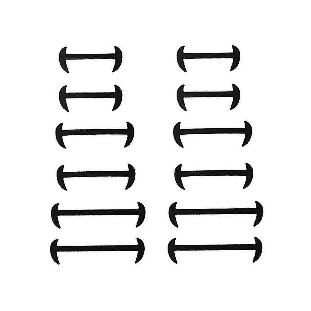 Silicone no-tie shoelaces, 12 pieces, suitable for multiple shoe types and not easy to fall off