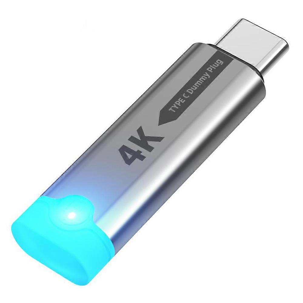 TKdaddy 4K 60Hz Type-C Virtual Display Adapter For USB4 Thunderbolt 3 / 4 Laptops Desktop Computers GPU EDID Emulator Grey