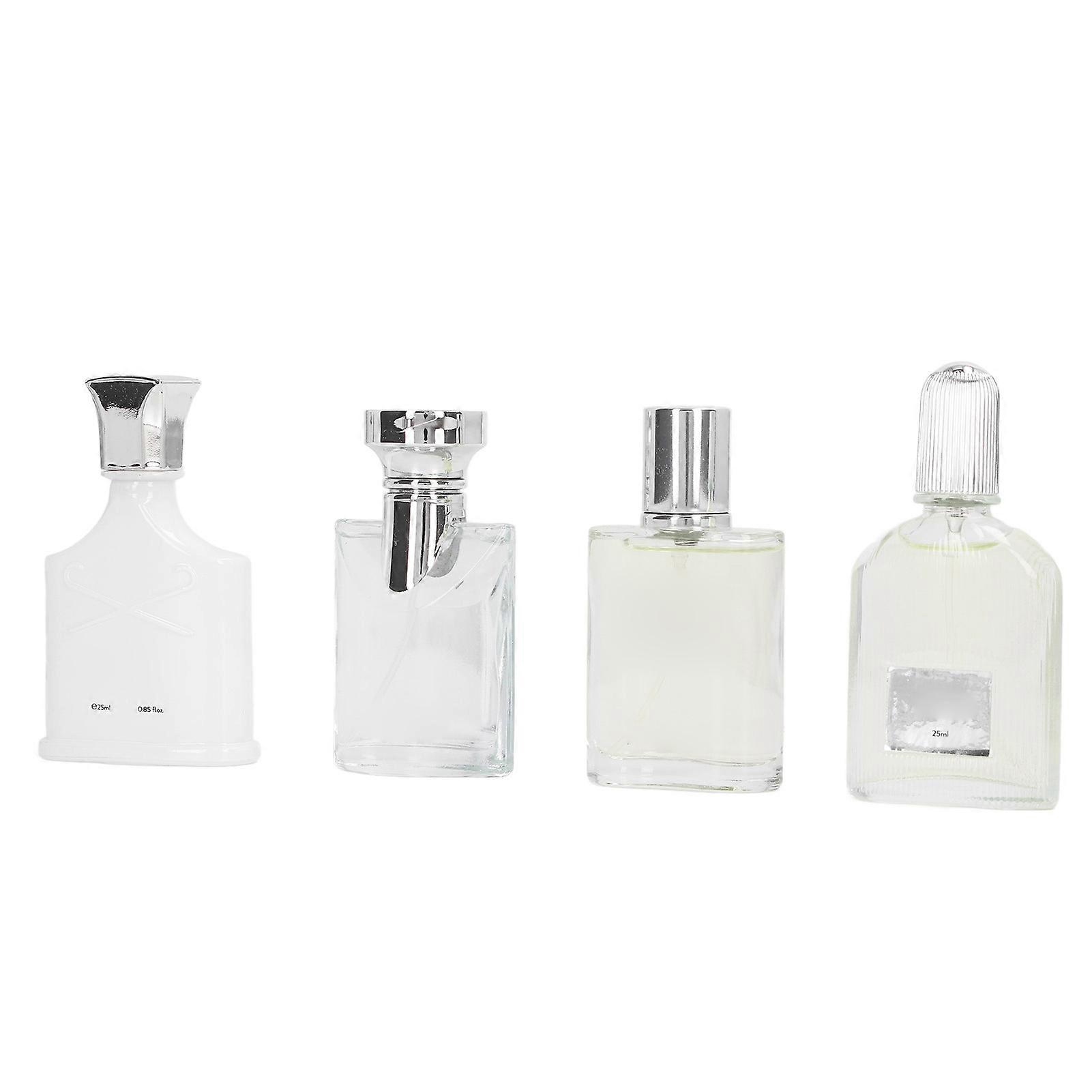 25ml 4pcs Men Perfume Set Silver Long Lasting Light Fragrance