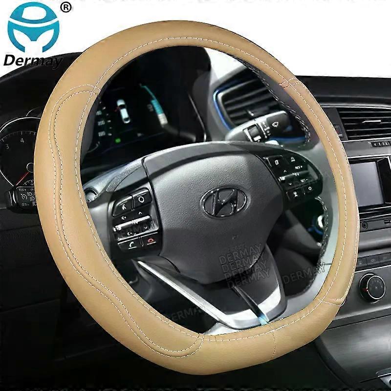 Steering Wheel Cover D Shape Suitable for Hyundai ioniq 2016 2017 2018 2019 2020 2021 2022 PU Leather Car Styling Auto Protector