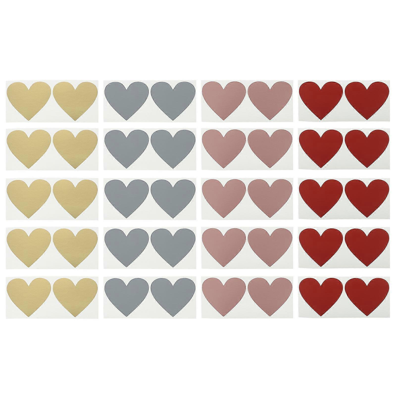 Heart Shaped Scratch Off Stickers Made of Premium Paper for DIY Cards and Decoration 20 Sheets