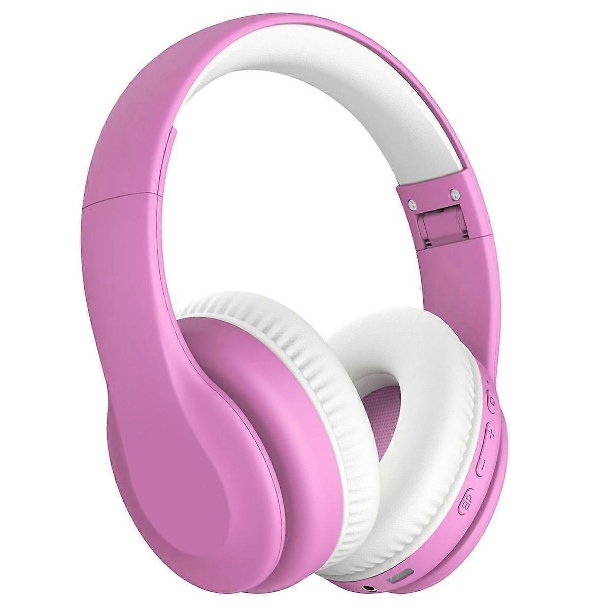 Kids Bluetooth Headphones 85/94dB Volume Limit Bluetooth 5.3 with Built-in Microphone(Pink)