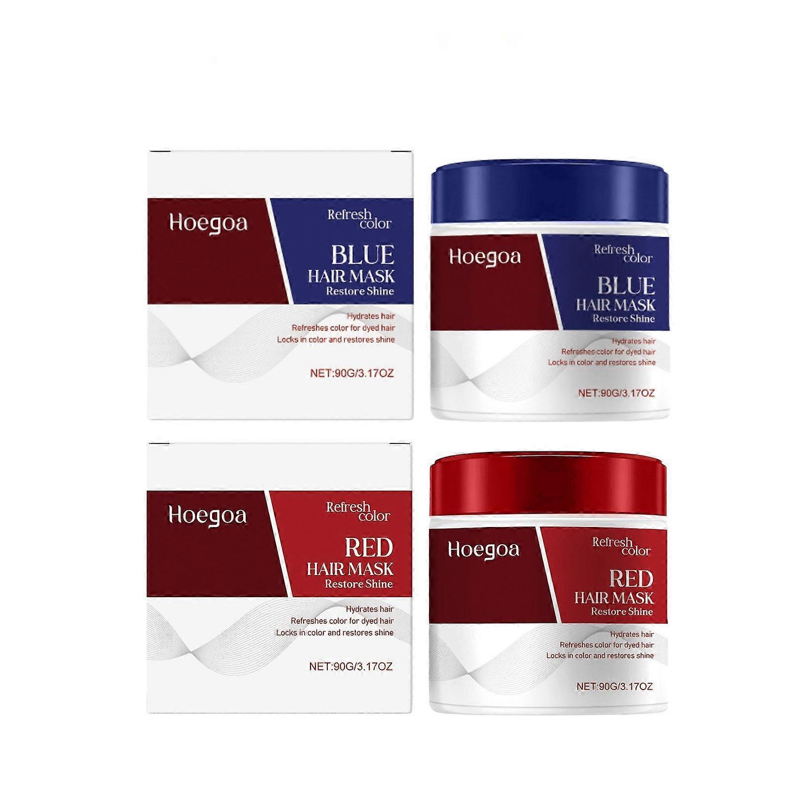 Red + Blue Hair Color Depositing Masks, Color Boosting Conditioner, Deep Conditioner Treatment Intensely Hydrating, Refreshes Color & Tone, Restore Sh