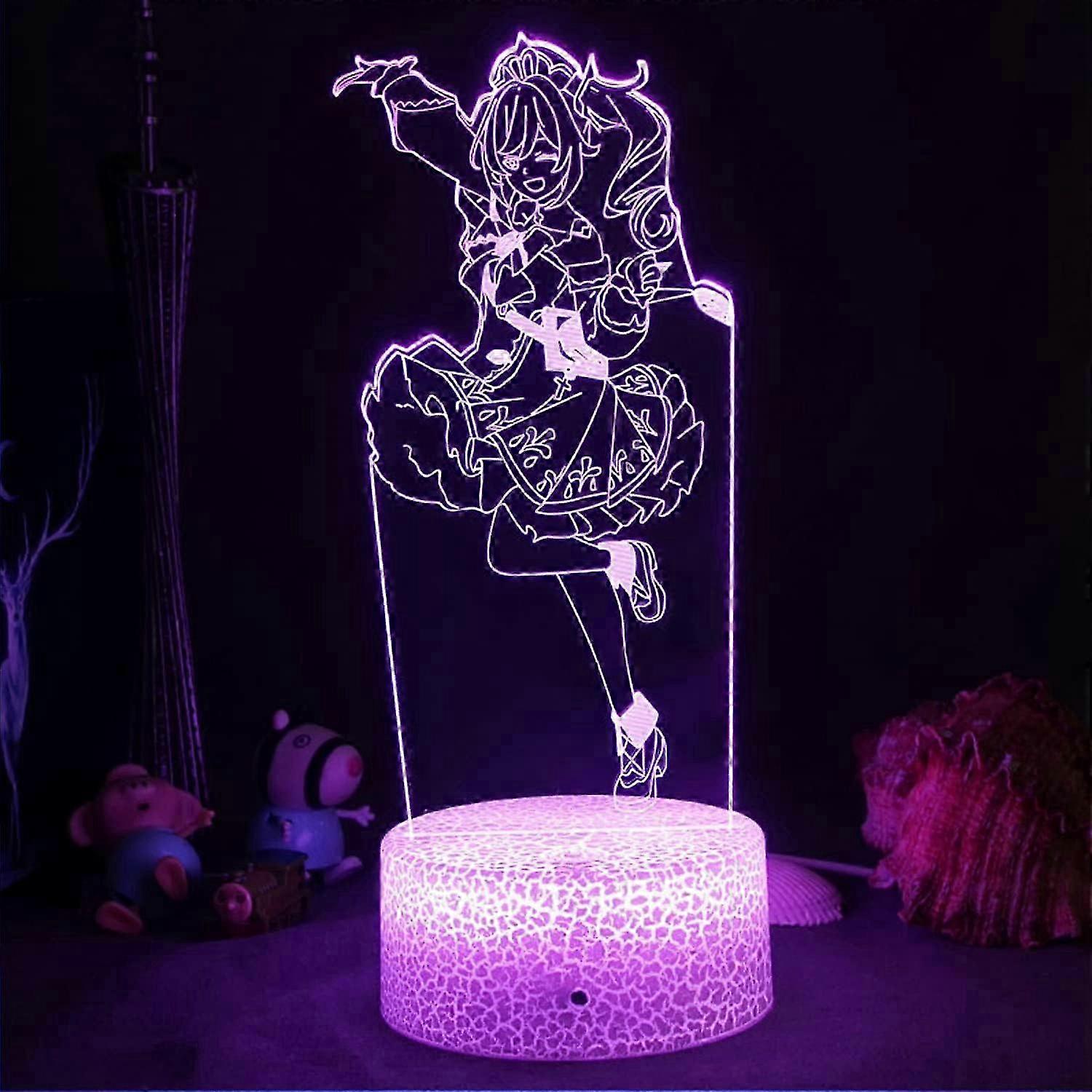 Night Lights Keqing Figure Anime Game 3D LED Table Lamp for Bedroom Decor Led Light