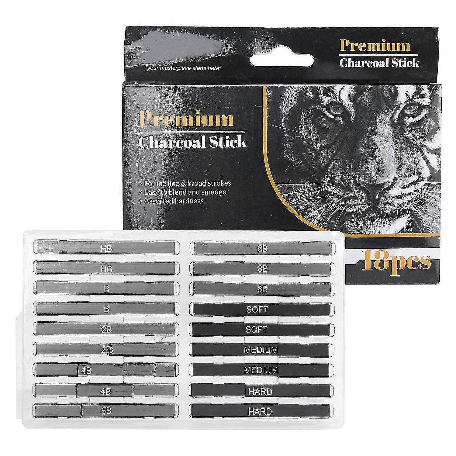 2025 Latest Model 18Pcs Charcoal Stick Artist's Compressed Drawing Sketching