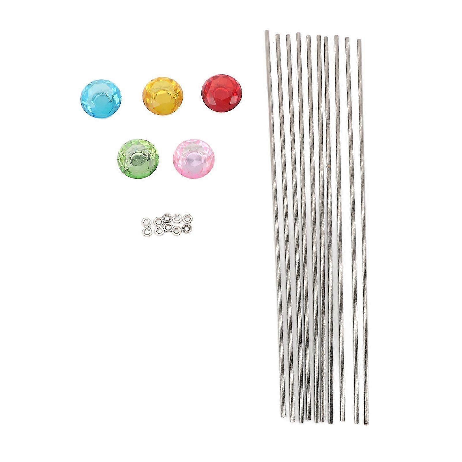 Beaded Wands Kit Professional Stainless Steel Stakes with Crystal Toppers for Outdoor Garden Craft Supplies