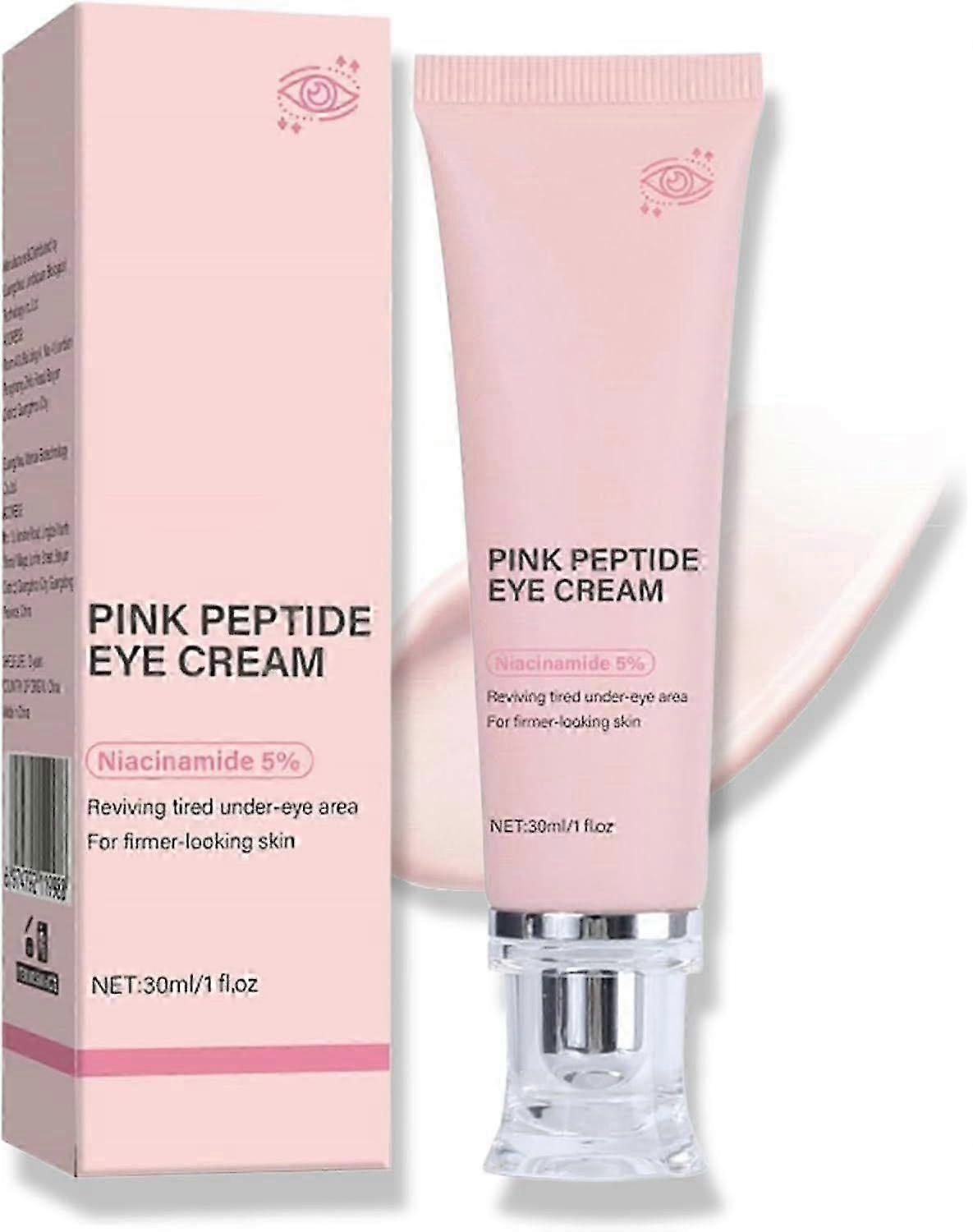 Pink Peptide Eye Cream, 30ml Pink Peptide Eye Serum with Niacinamide and Retinol for Fine Lines, Uneven Skin Tone