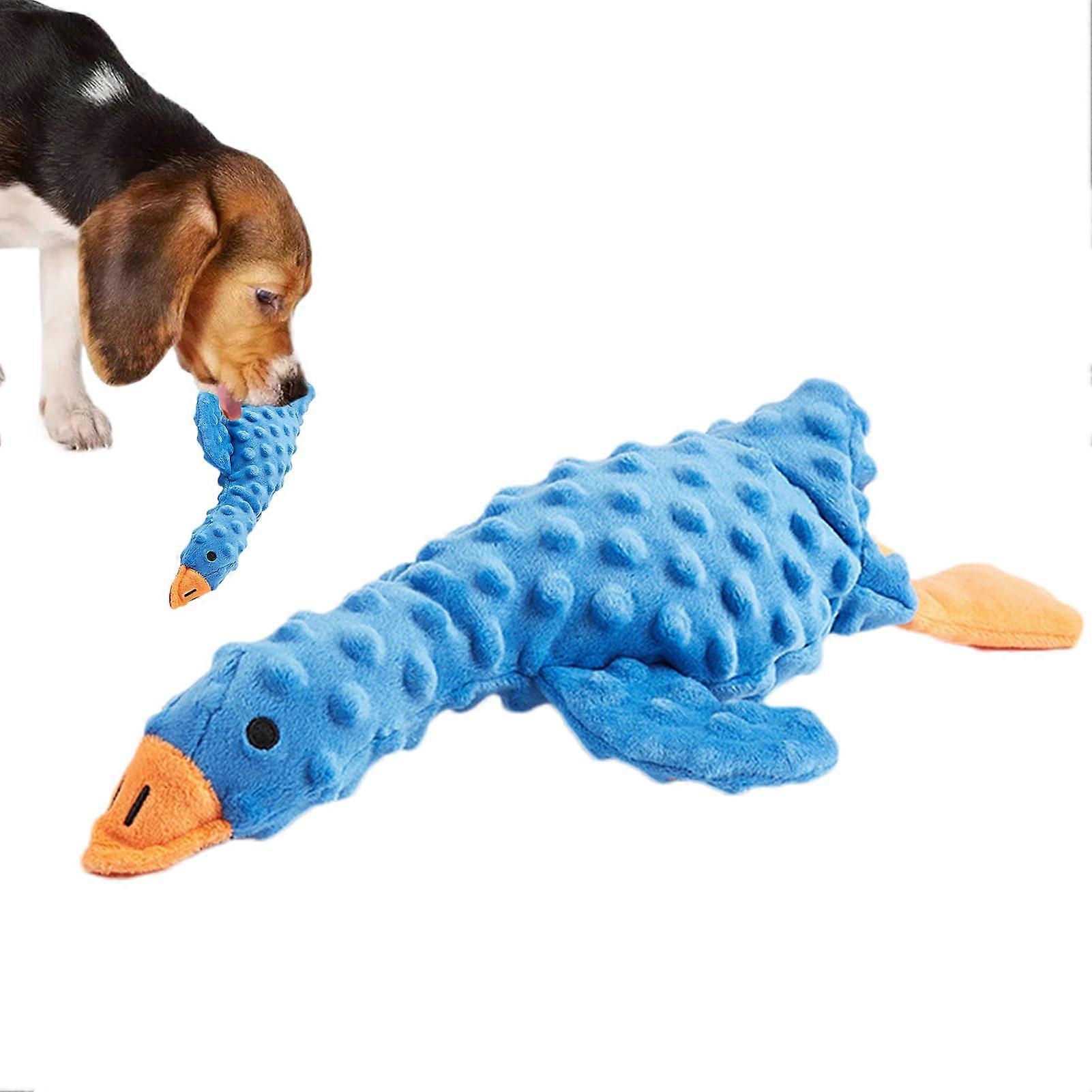 Plush Toys for Dogs Squeaky Teething Chew Toy for Aggressive Chewers Hiding Enrichment Small Medium Large Blue