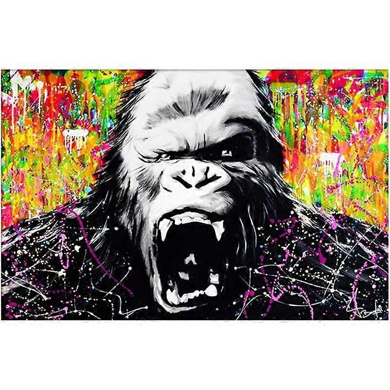 Modern Canvas Print Painting Manic King Kong Gorilla Poster x27;art l Graffiti