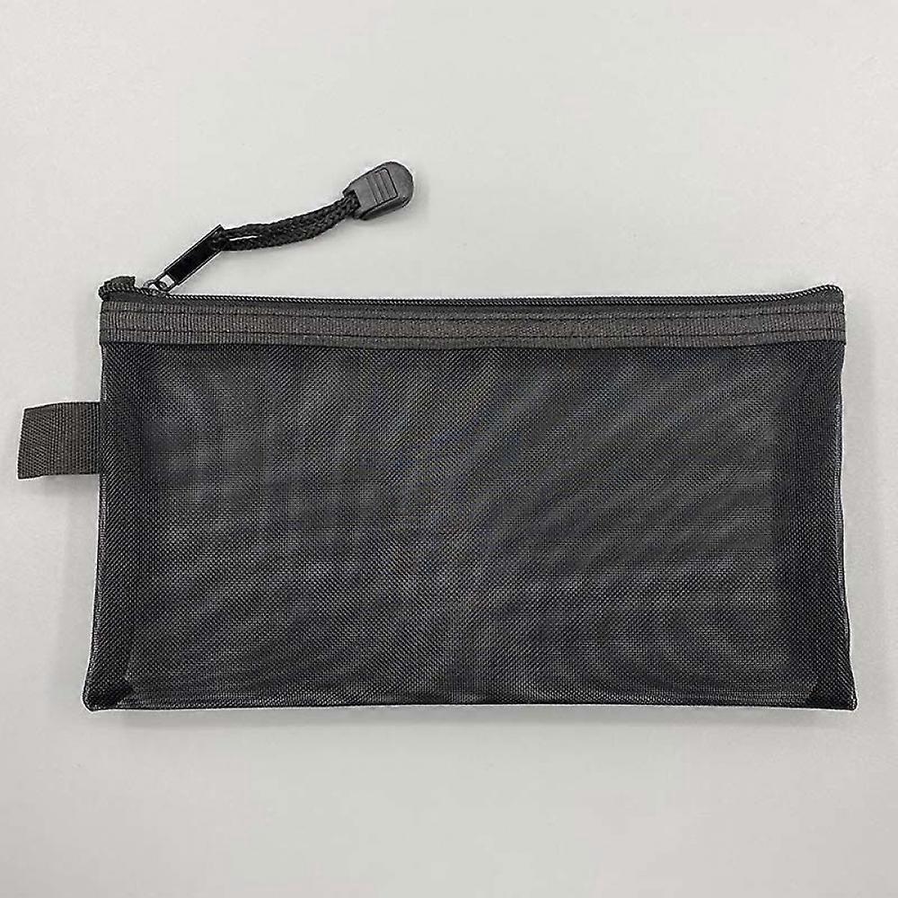 Transparent mesh pencil cases, large capacity, with zipper, ideal for exams and students, customizable