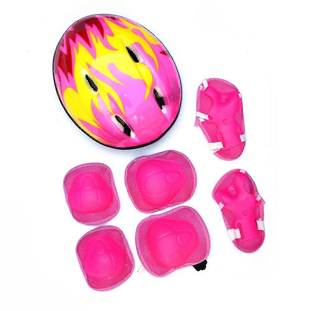 7pcs/set Kids Protective Gear with Adjustable Helmet Knee Pads Elbow Pads Wrist Pads for Roller Skates