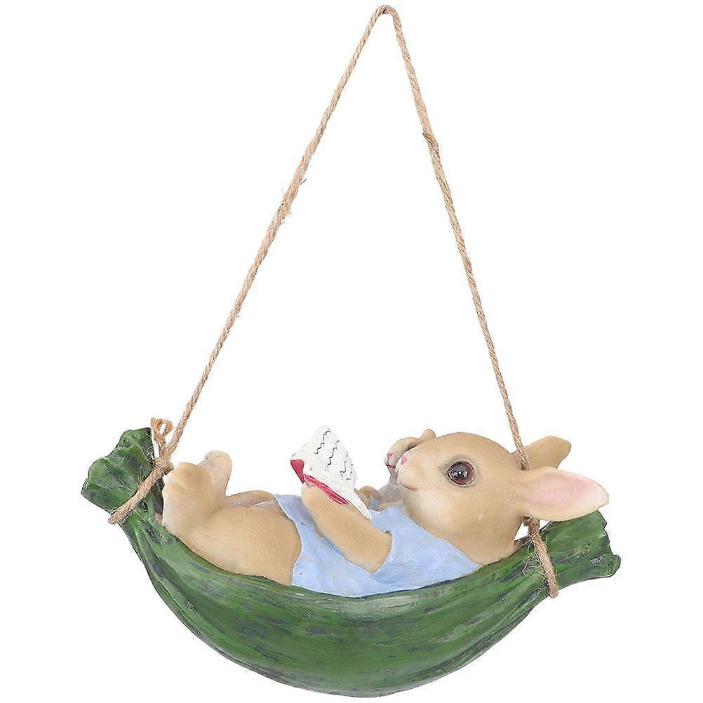 Simulation Rabbit Resin Statue for Garden Hanging Decoration 4Pcs