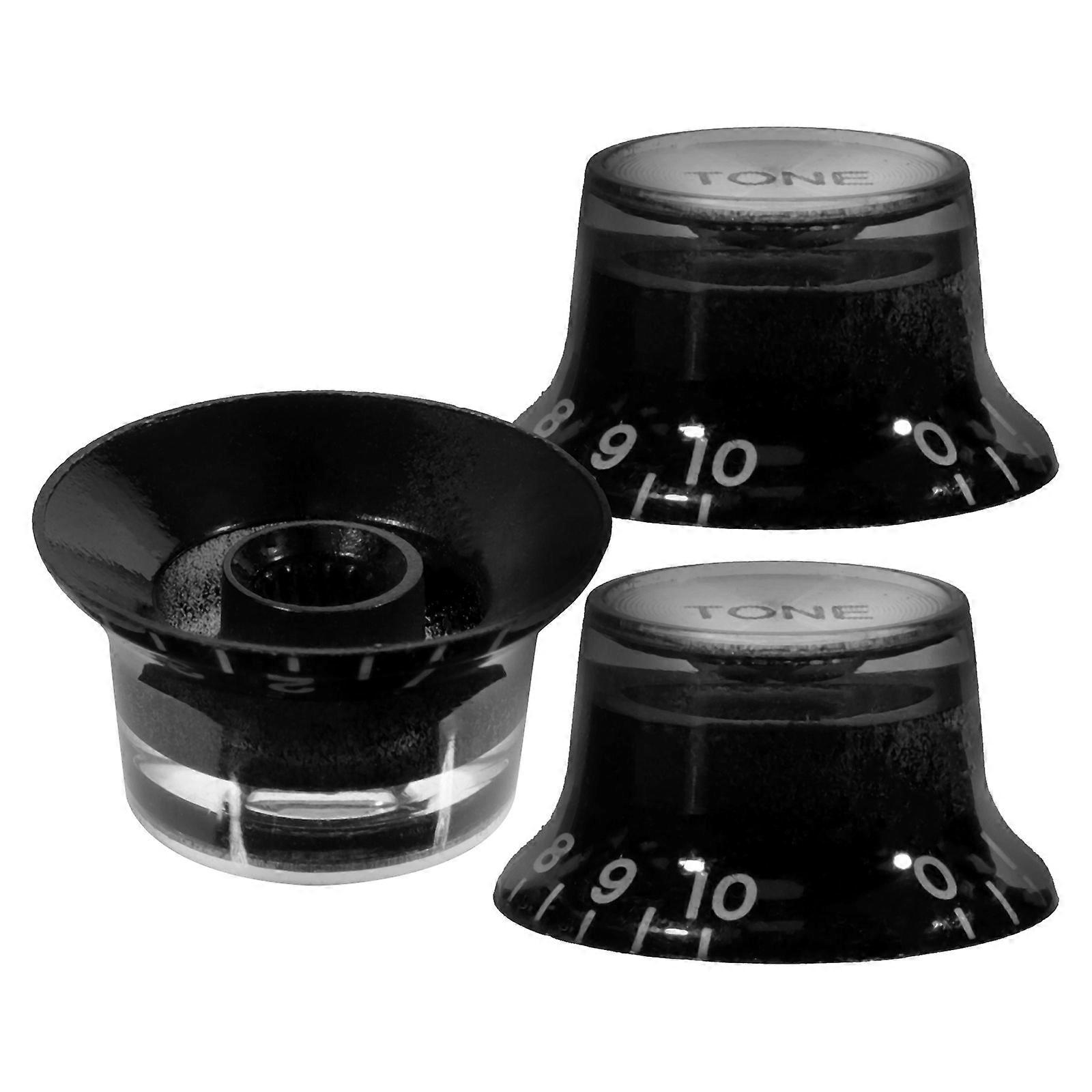 Electric Guitar Volume Knobs Replacement for Guitar 3Pcs Black ABS Control Caps