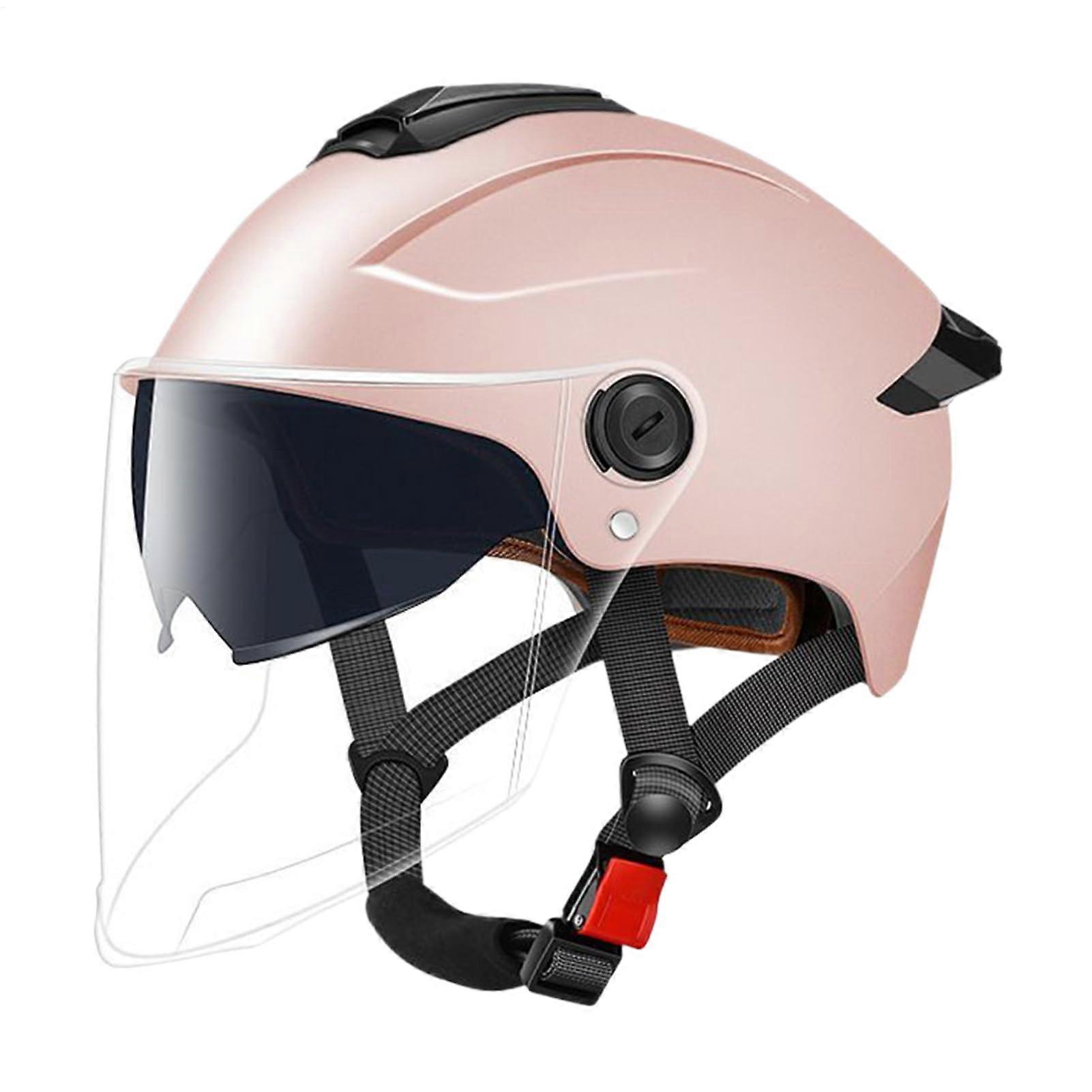 Adults Helmet With Windshield For Men Women, AllSport Protective Helmet For Cycling Skating Ebikes Scooters, Pink