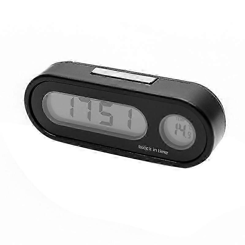 Mini Car Dashboard Clock with Thermometer ABS Material for Safe Driving