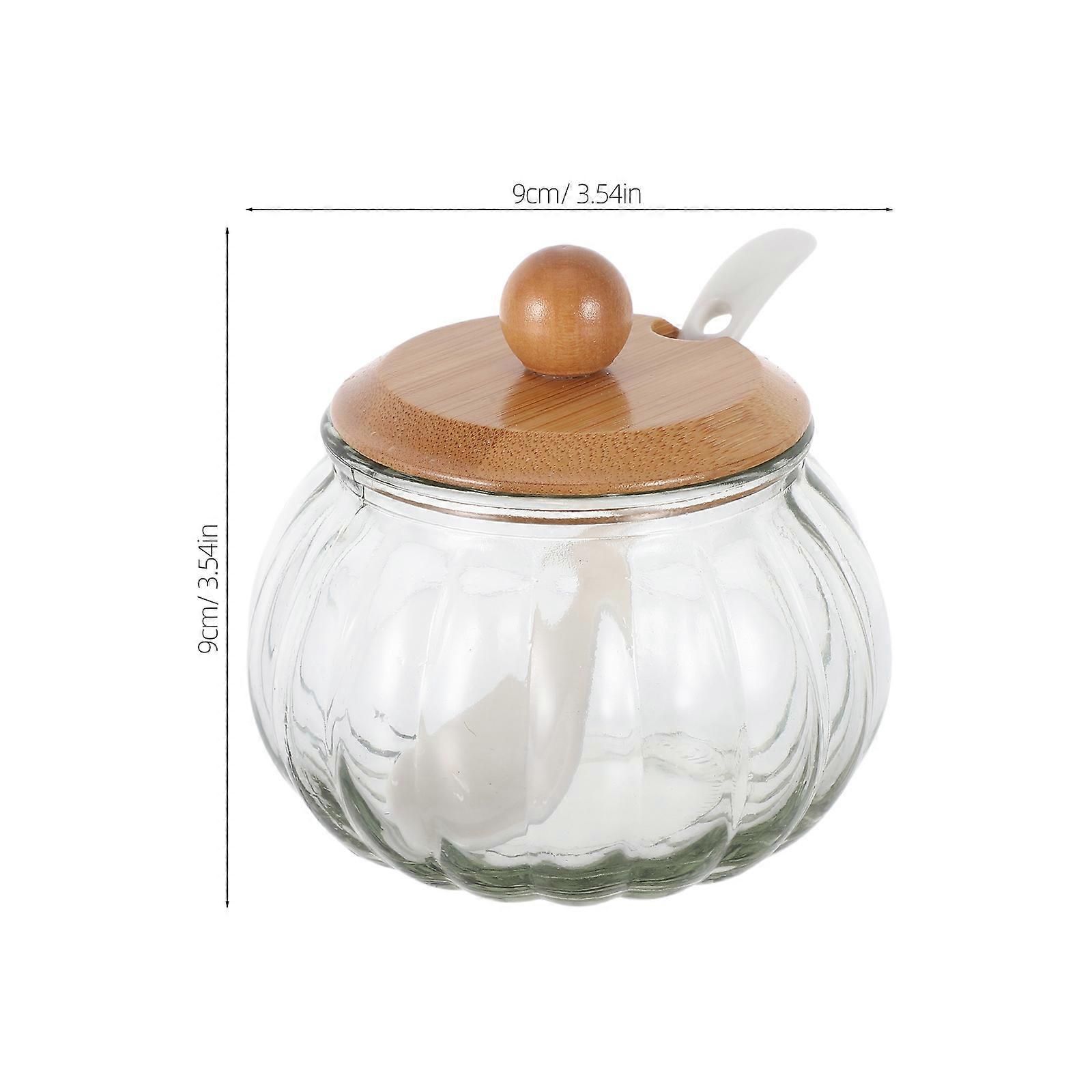 Transparent Glass Sugar Dispenser for Home Use with Spoon 2Sets Sugar Jars