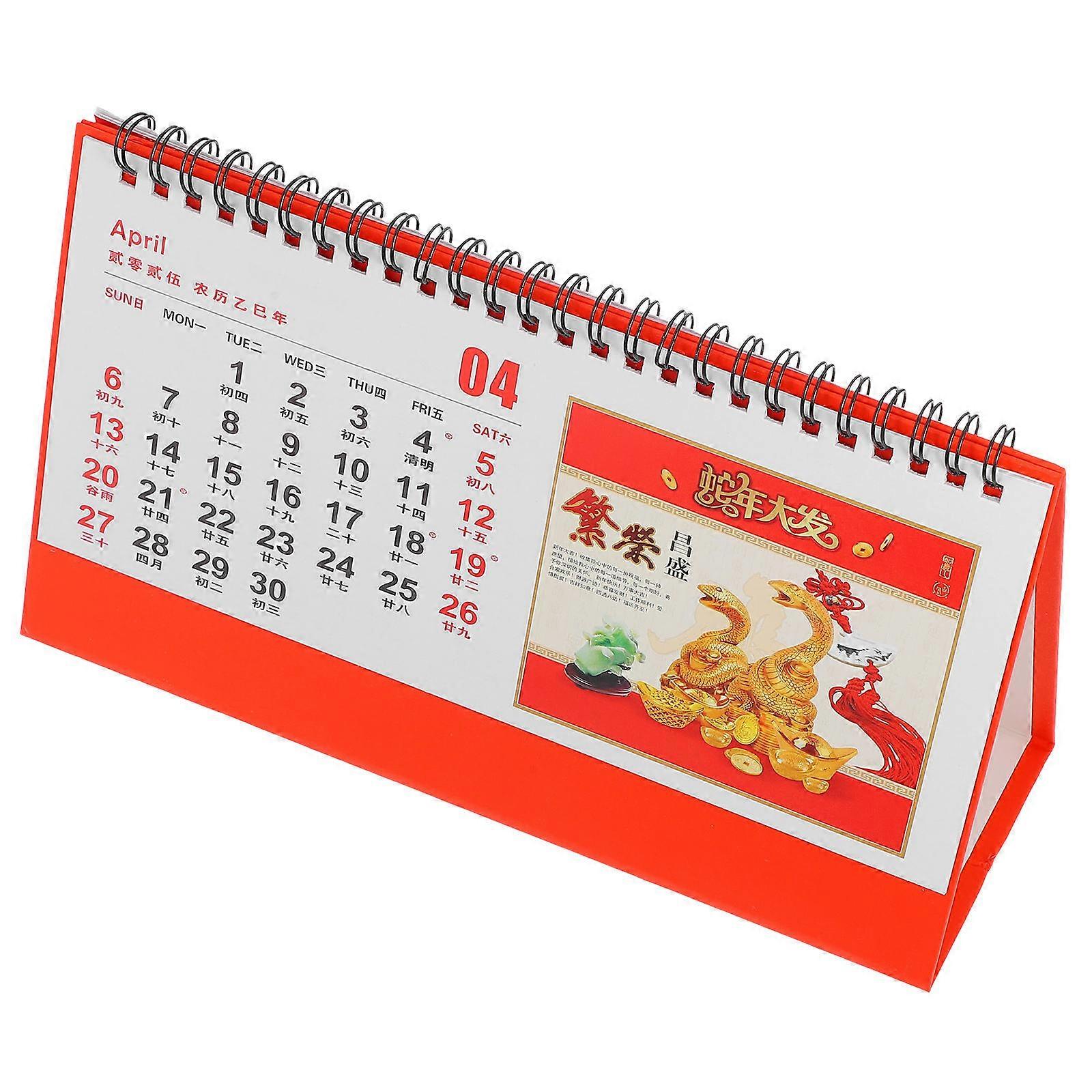 Year of The Snake Calendar Standing Flip Desk Calendar for Home 5Pcs