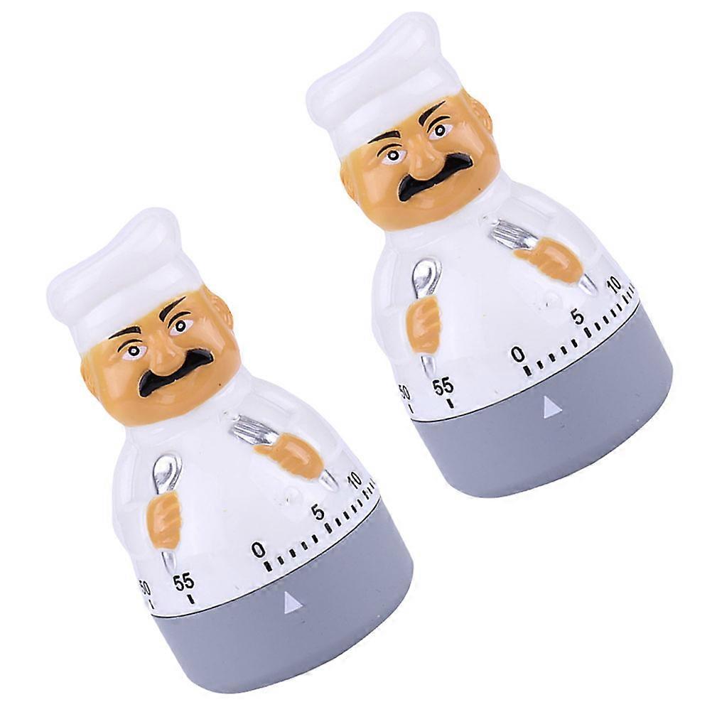 Kitchen Timer Manual Mechanical for Cooking 4Pcs Cartoon Chef Design