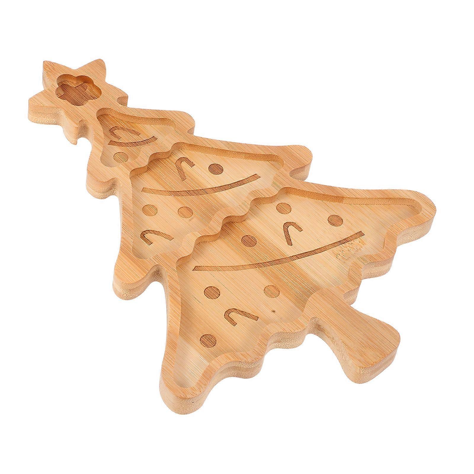 Bamboo Christmas Tree Shaped Platter for Holiday Party Use