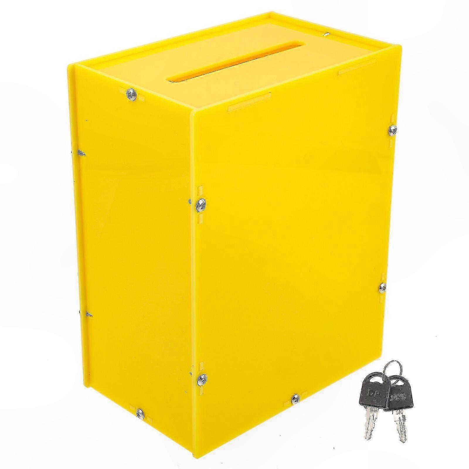 Acrylic Wall Mounted Suggestion Box with Slot and Lock for Voting and Feedback Collection