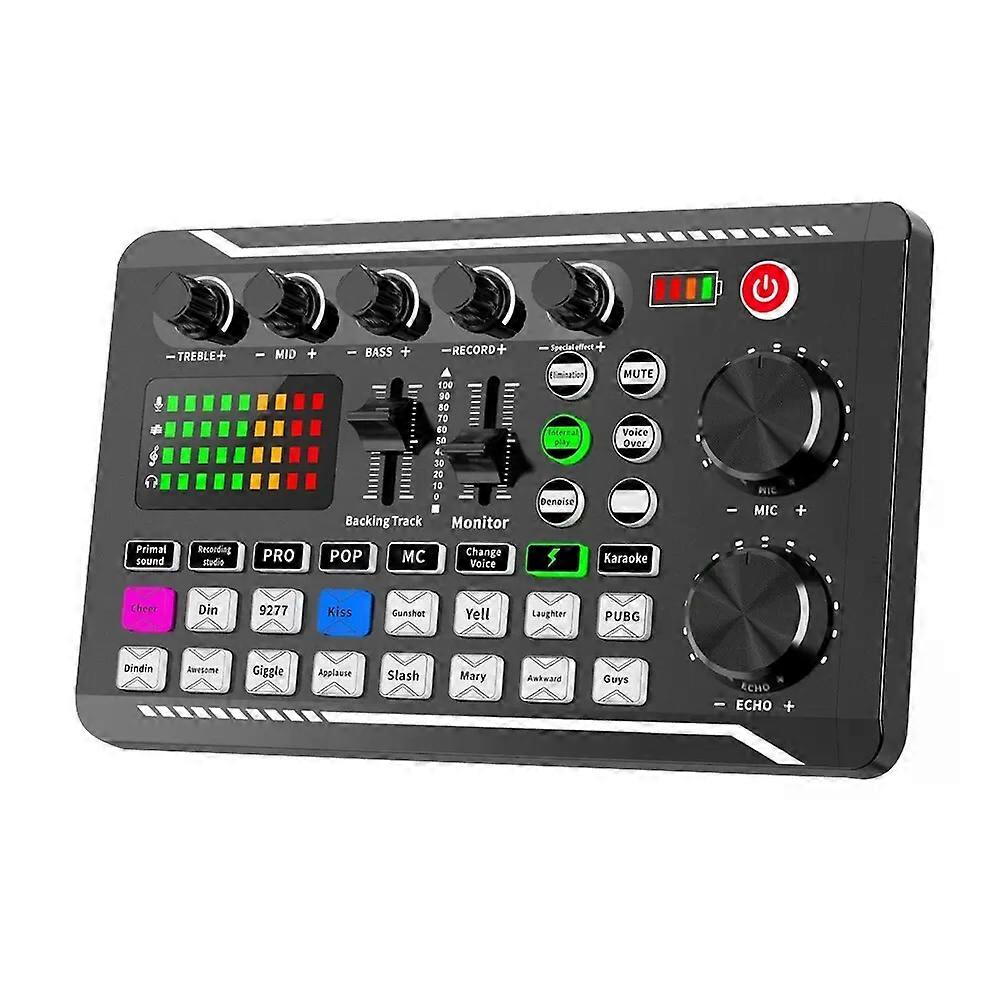 F998 Sound Card Professional Bluetooth-Compatible Studio Record For Phone PC Audio Mixing Console Amplifier Live Music Mixer