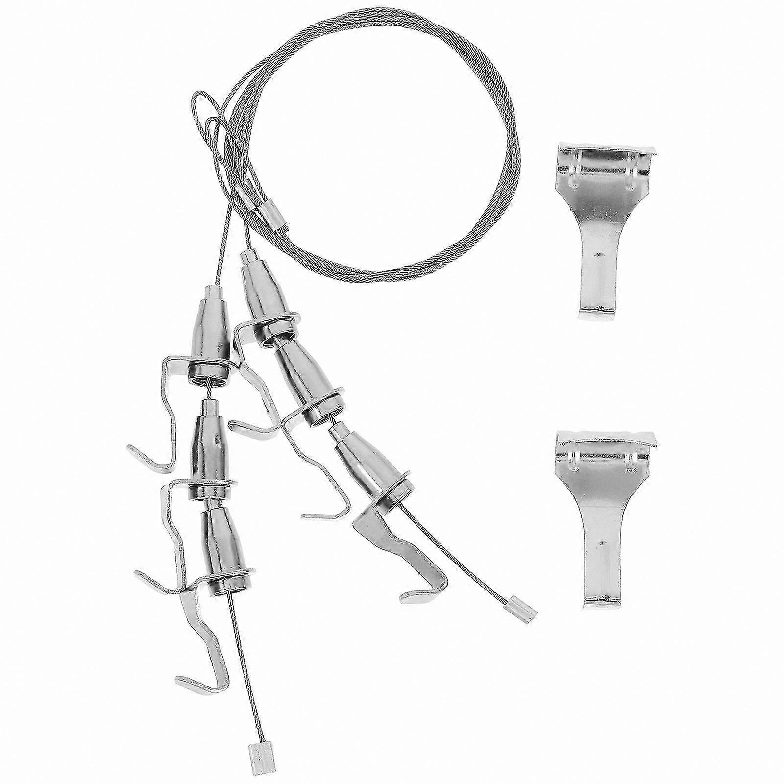 Heavy Duty Silver Picture Hanging Wire Kit with Adjustable Length for Frames and Mirrors, 2 Pack