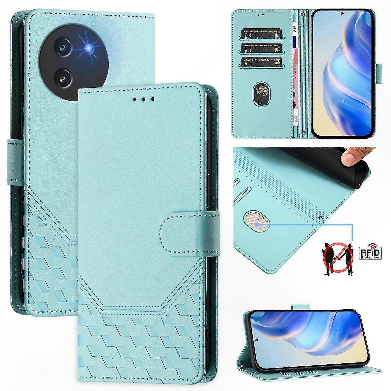 Honeycomb Design RFID Blocking Wallet Case for Note 59 & Note 59 Pro, Anti-Theft Protection