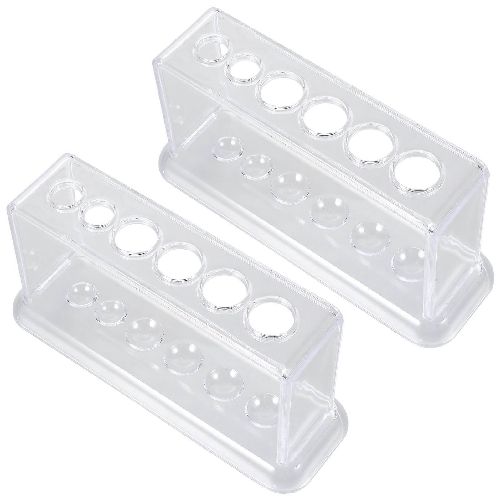 Professional Test Tube Rack Plastic for Storage Use 2Pcs Transparent Holder