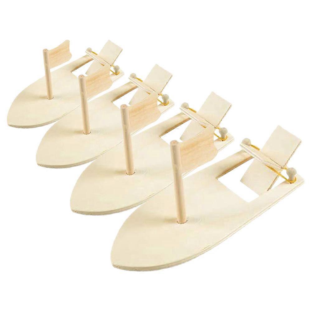 8Pcs Wooden Sailboat DIY Craft for Kids Unpainted Boat Model Set