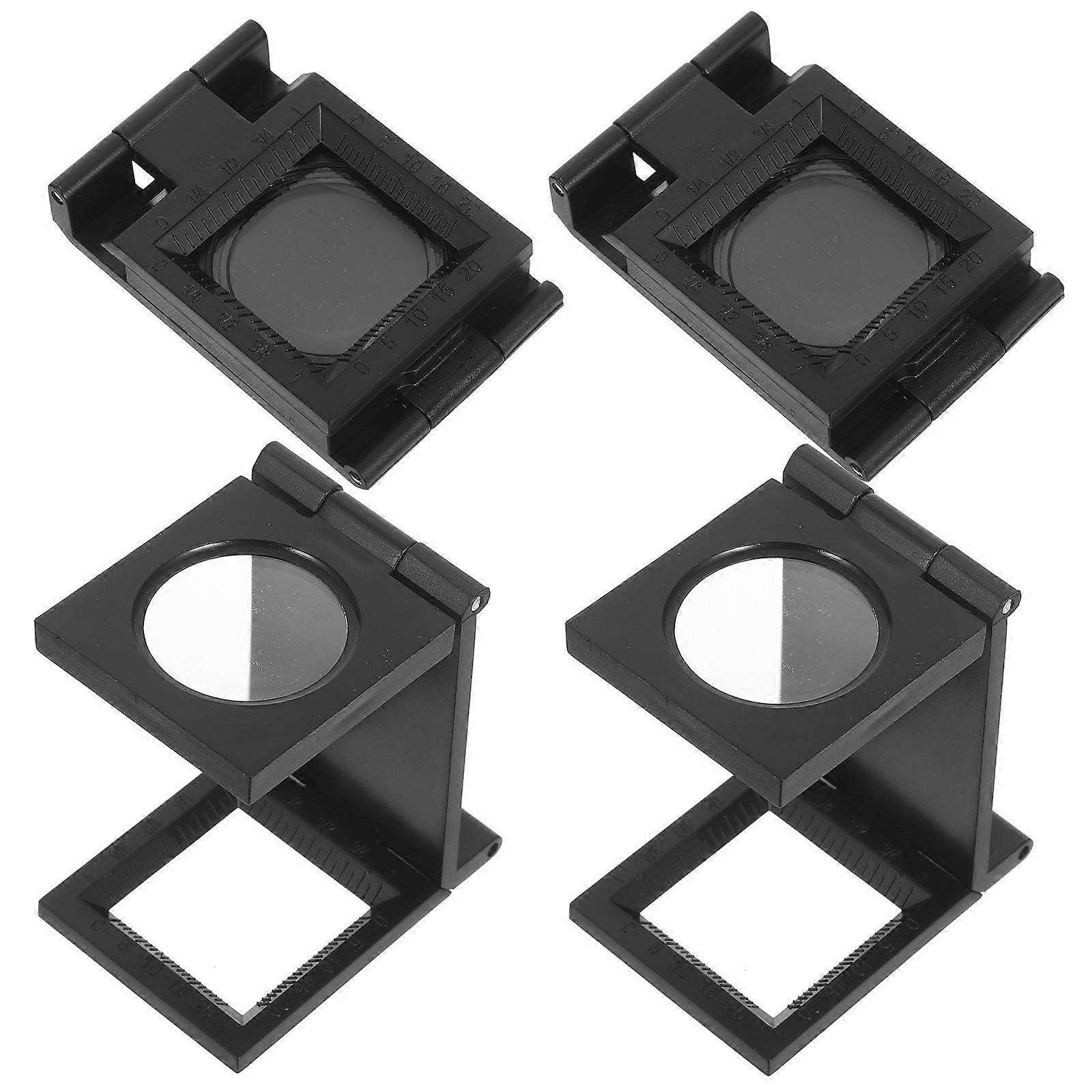 Handheld Folding Magnifier Loupe with Scale for Fabric 4Pcs