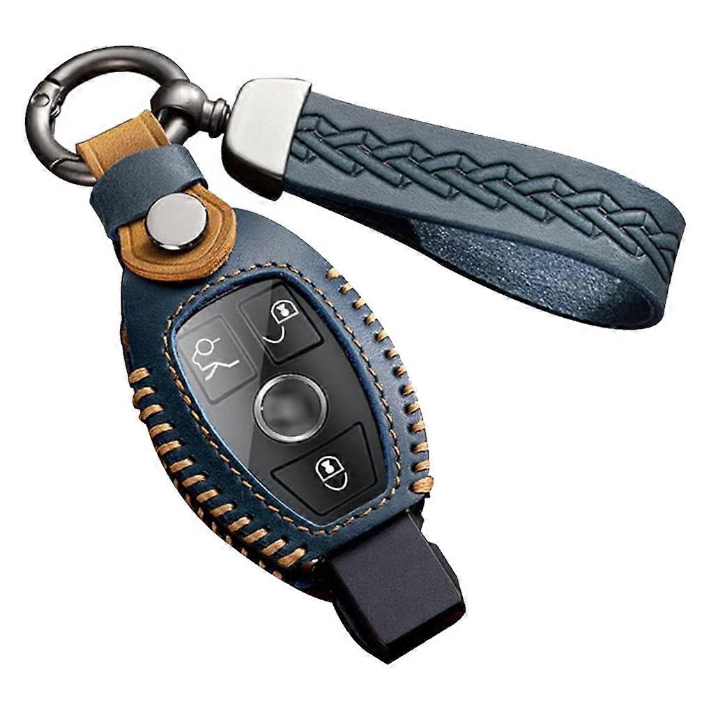 Car Key Cover 3 Buttons Protector Keychain Replacement for A W176 B W246 Blue
