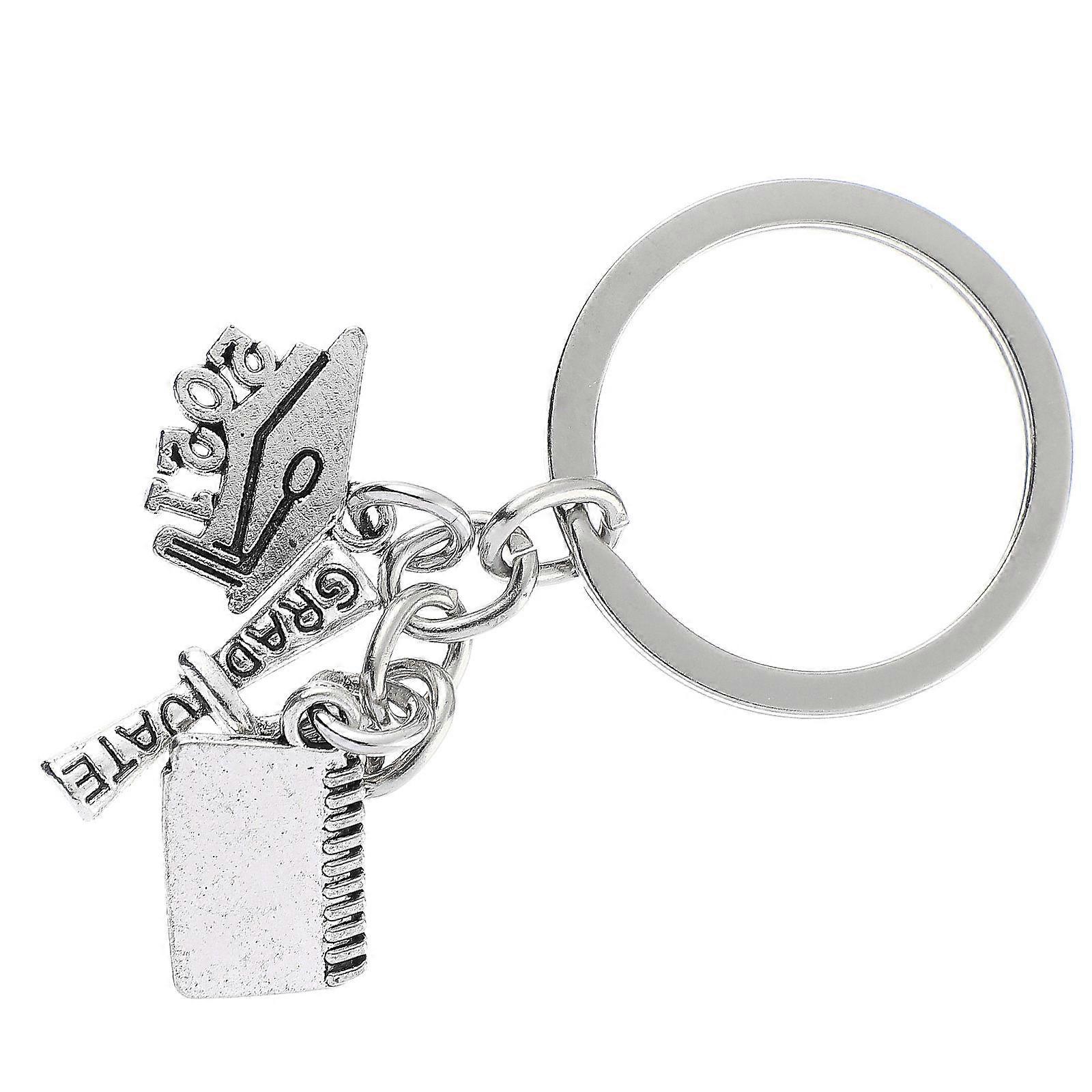 Decorative Keychain Silver Graduation Gift with Bachelor Pendant 1Pcs