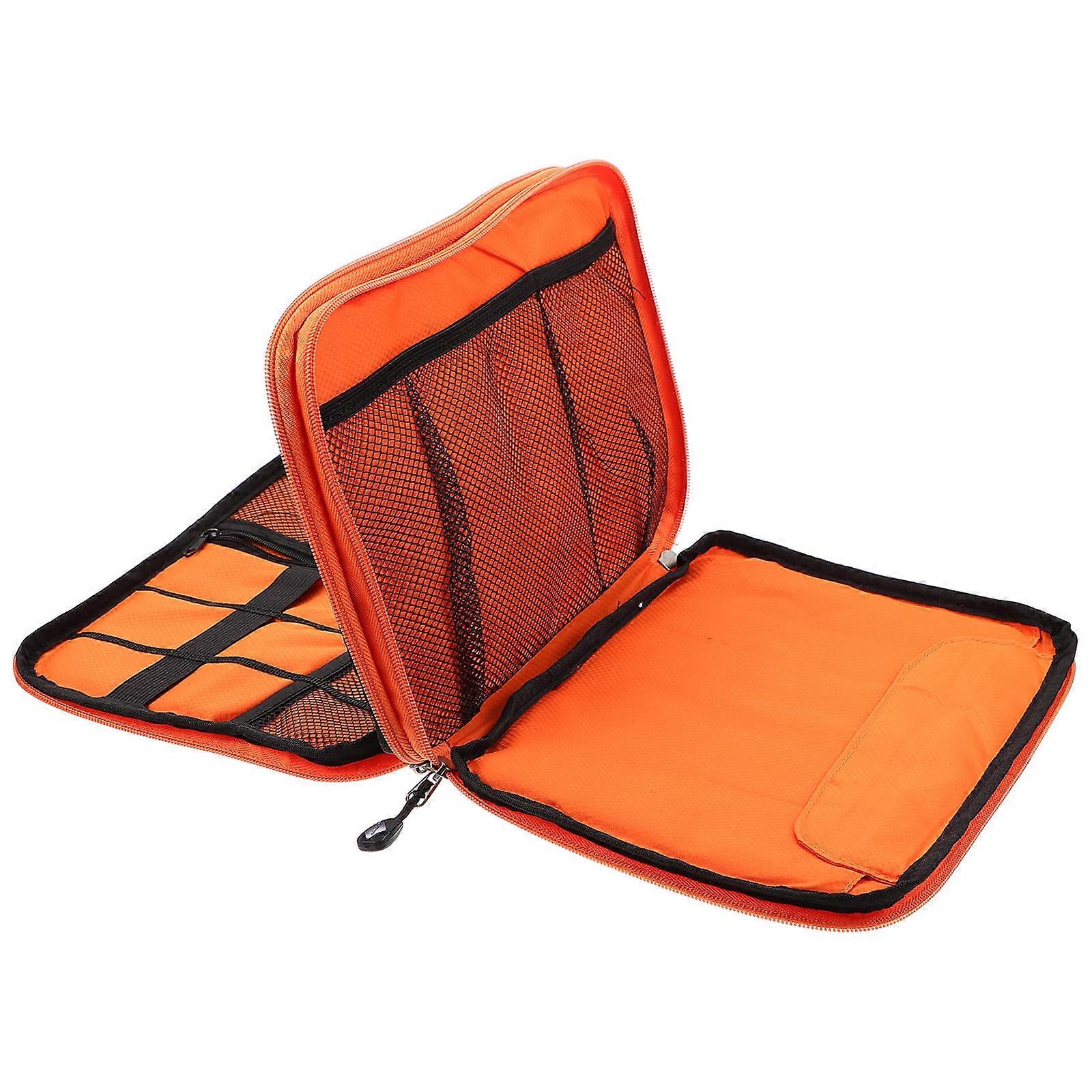 2Pcs Electronic Accessory Bag Grey Rectangular Size For Daily Use Store Mobile Phone USB Cable Power Bank