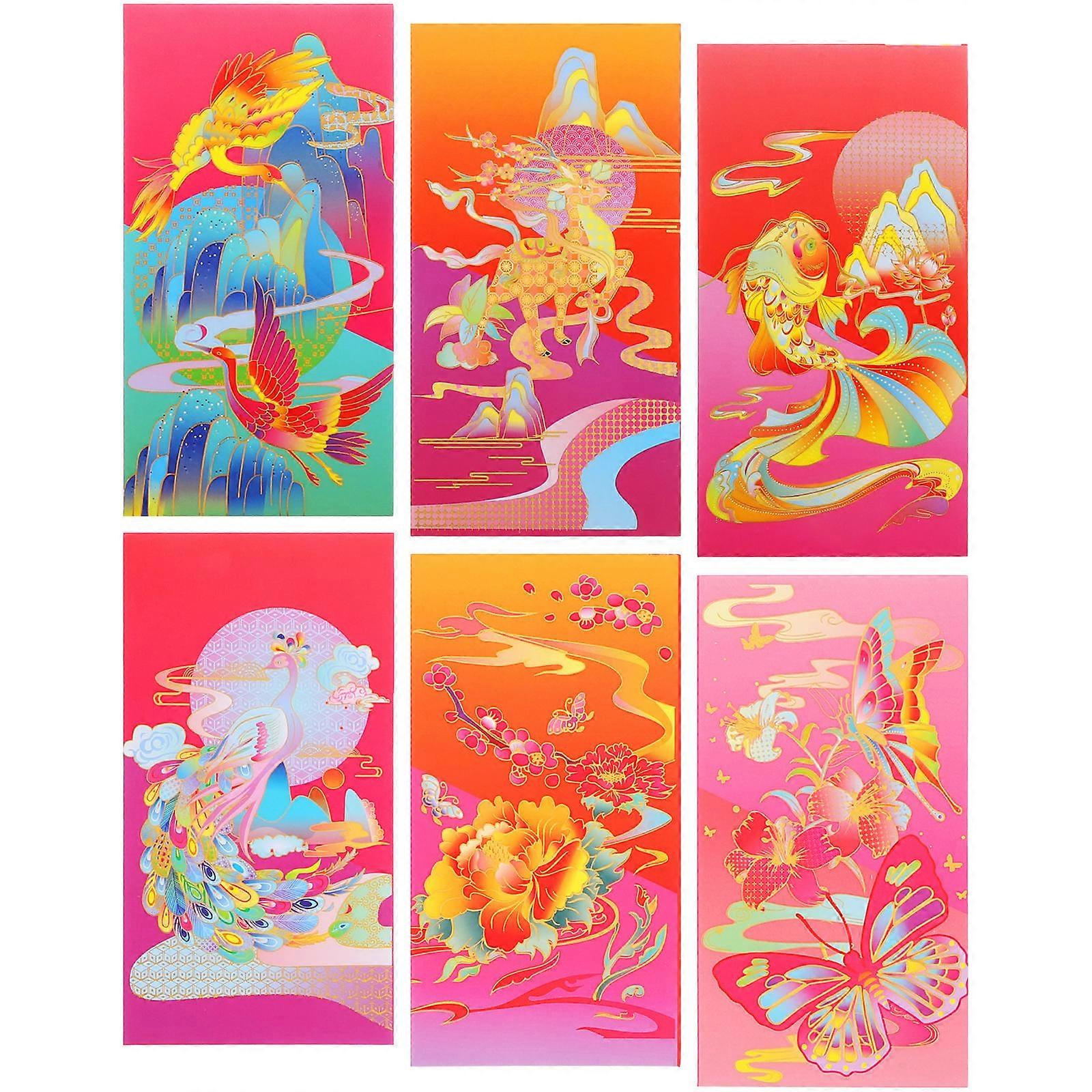 2024 New Year Red Packets 12 Pcs Creative Money Pockets Ideal For Family Friends Gift Giving With Nice Looking Design