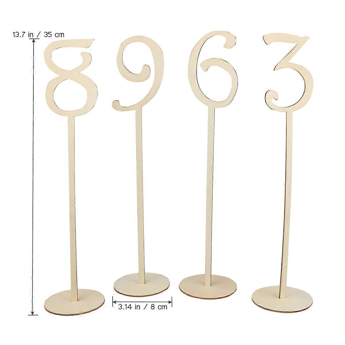 Wooden Table Numbers with Holder Base for Wedding 3Pcs Set