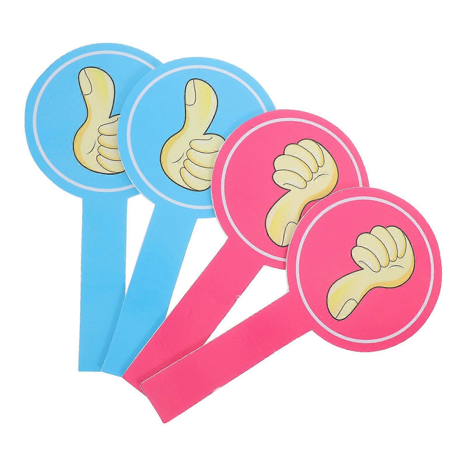 Voting Tools 4Pcs Thumb Up Thumb Down Paddles Assorted Color For Voting Judging Supply