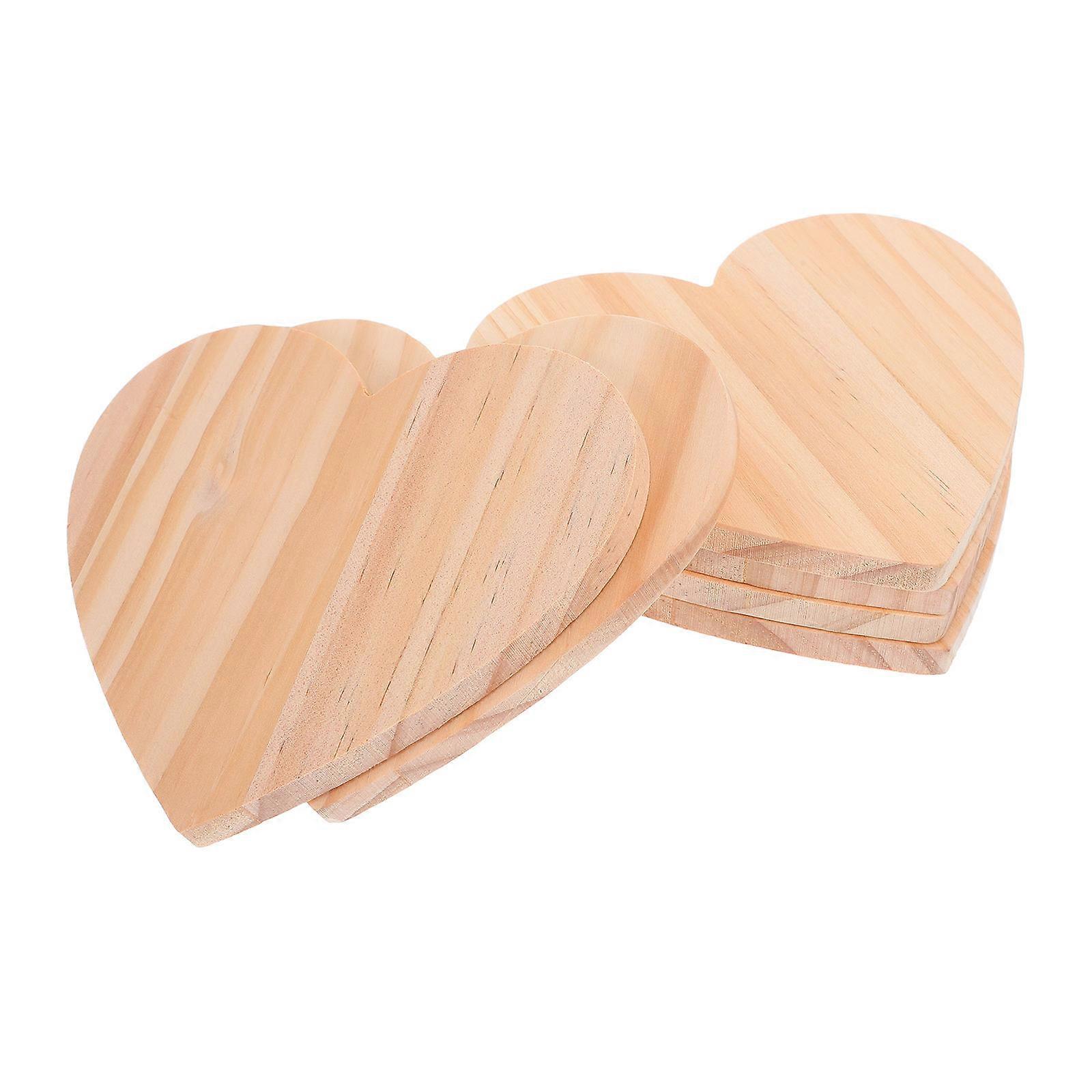 6Pcs Heart Shaped Wooden Coasters Ideal For Office And Home Heat Insulation Functionality Charm