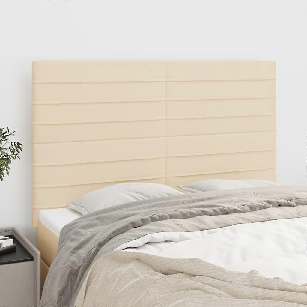 Kopfteil Creme 144x5x118/128 cm Stoff